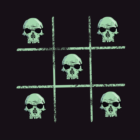 Tic tac toe game formed skulls vector imageのイラスト素材