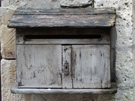 Antique wood mailbox