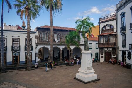 Santa Cruz de La Palma, Canary islands / Spain; 10 September 2018: Plaza Spain square with ancient housesのeditorial素材