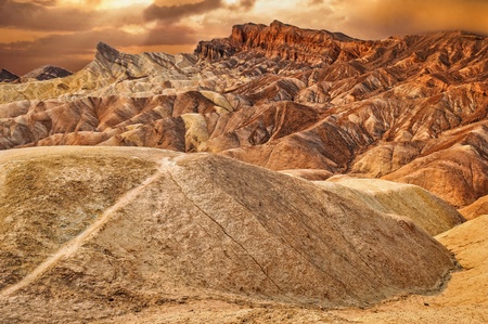 Zabriskie point desert sunsetの写真素材