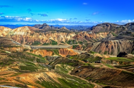 Landmannalaugar colorful mountains landscape, Icelandの写真素材