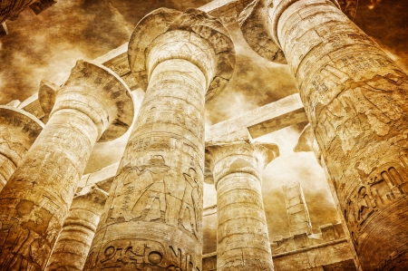Great Hypostyle Hall at the Temples of Karnak  ancient Thebes   Luxor, Egyptの写真素材