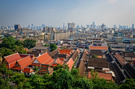 Aerial view of Bangkok from Golden mount, Thailandの写真素材