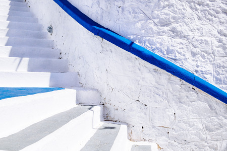 Architecture abstract detail of white stairs in Mediterranean styleの写真素材