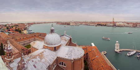 Panoramic cityscape view of Venice Grand Canal from San Giorgio Maggiore church, Venice, Italyのeditorial素材