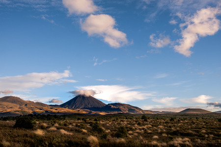 Landscape view of Mt Ngauruhoe in Tongariro National park, North Island, New Zealandの写真素材