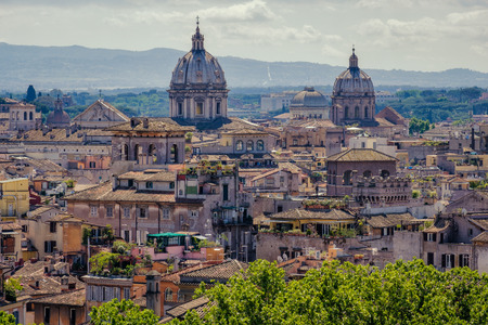 Rome skyline cityscape as see from Castle San Angelo, Italyのeditorial素材