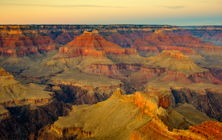 Grand canyon landscape view with dark contrast and vivid colours, Arizona, USAの写真素材