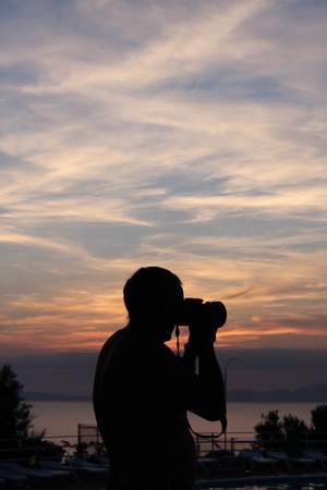 man with cameraの写真素材