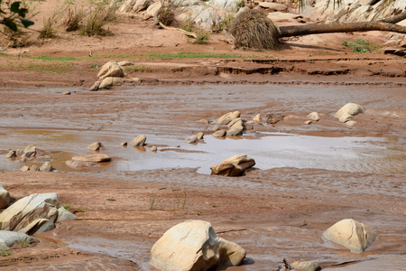 The dry river beds of Ewaso Nyiro River, Samburu
