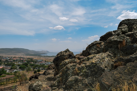 Lake Nakuru seen from Hyrax Hill Museum, Kenyaの写真素材