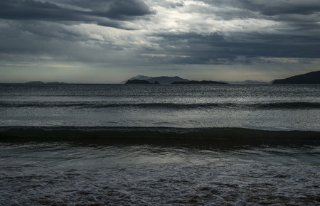 clouds in the marine sunset seen from the beachの写真素材