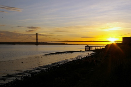 Sunset over the Humberの写真素材