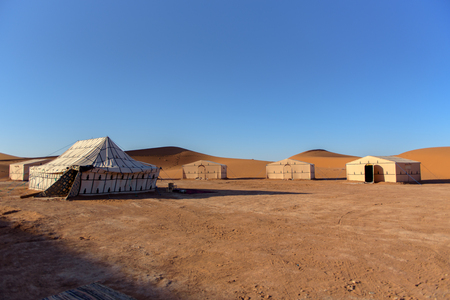 Camp in the oasis, Erg Gegaga, Morrocoのeditorial素材