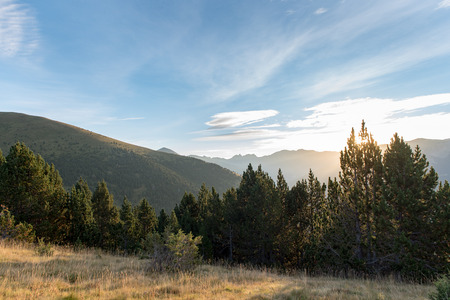Sunny day at the Pic de la Casamanya, Andorraの写真素材
