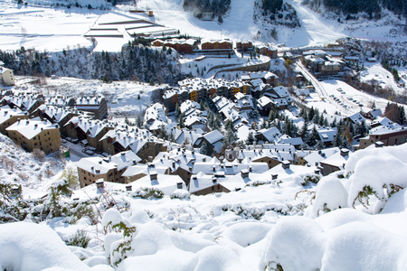 Snow in El Tarter, Canillo, Andorra.のeditorial素材