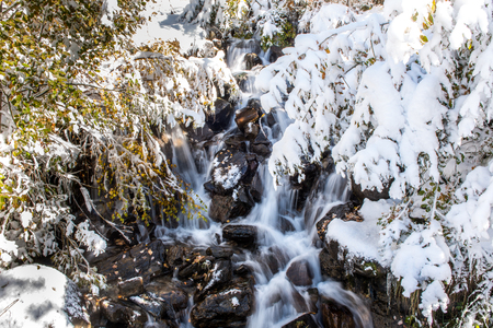 Waterfall in Soldeu, Canillo, Andorra.の写真素材