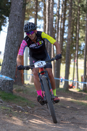 Vallnord, La Massana, Andorra. 17 July 2018. XCO MOUNTAIN BIKE MASTER WORLD CUP, XCO, Mountain Bike World Cup MAsters 2018 35 -  40 , Vallnord Andorra. 17/07/2018 Credit: Martin Silva Cosentino / Alamy Live Newsのeditorial素材