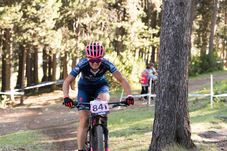 Vallnord, La Massana, Andorra. 17 July 2018. XCO MOUNTAIN BIKE MASTER WORLD CUP 2018, UCI, Mountain Bike World Cup MAsters 2018, Vallnord Andorra. 17/07/2018 Credit: Martin Silva Cosentino / Alamy Live Newsのeditorial素材