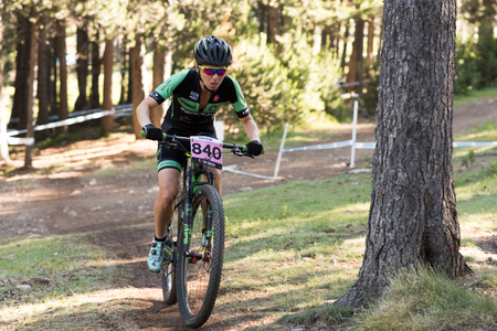 Vallnord, La Massana, Andorra. 17 July 2018. XCO MOUNTAIN BIKE MASTER WORLD CUP 2018, UCI, Mountain Bike World Cup MAsters 2018, Vallnord Andorra. 17/07/2018 Credit: Martin Silva Cosentino / Alamy Live Newsのeditorial素材