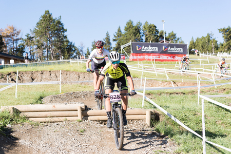 Vallnord, La Massana, Andorra. 17 July 2018. XCO MOUNTAIN BIKE MASTER WORLD CUP 2018, UCI, Mountain Bike World Cup MAsters 2018, Vallnord Andorra. 17/07/2018 Credit: Martin Silva Cosentino / Alamy Live Newsのeditorial素材