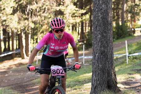 Vallnord, La Massana, Andorra. 17 July 2018. XCO MOUNTAIN BIKE MASTER WORLD CUP 2018, UCI, Mountain Bike World Cup MAsters 2018, Vallnord Andorra. 17/07/2018 Credit: Martin Silva Cosentino / Alamy Live Newsのeditorial素材