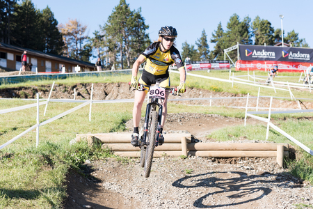 Vallnord, La Massana, Andorra. 17 July 2018. XCO MOUNTAIN BIKE MASTER WORLD CUP 2018, UCI, Mountain Bike World Cup MAsters 2018, Vallnord Andorra. 17/07/2018 Credit: Martin Silva Cosentino / Alamy Live Newsのeditorial素材