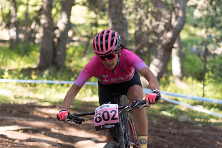 Vallnord, La Massana, Andorra. 17 July 2018. XCO MOUNTAIN BIKE MASTER WORLD CUP 2018, UCI, Mountain Bike World Cup MAsters 2018, Vallnord Andorra. 17/07/2018 Credit: Martin Silva Cosentino / Alamy Live Newsのeditorial素材