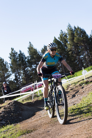Vallnord, La Massana, Andorra. 17 July 2018. XCO MOUNTAIN BIKE MASTER WORLD CUP 2018, UCI, Mountain Bike World Cup MAsters 2018, Vallnord Andorra. 17/07/2018 Credit: Martin Silva Cosentino / Alamy Live Newsのeditorial素材