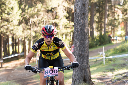 Vallnord, La Massana, Andorra. 17 July 2018. XCO MOUNTAIN BIKE MASTER WORLD CUP 2018, UCI, Mountain Bike World Cup MAsters 2018, Vallnord Andorra. 17/07/2018 Credit: Martin Silva Cosentino / Alamy Live Newsのeditorial素材