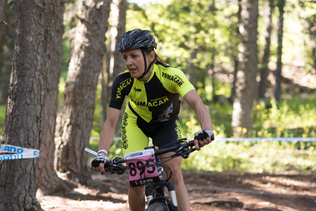 Vallnord, La Massana, Andorra. 17 July 2018. XCO MOUNTAIN BIKE MASTER WORLD CUP 2018, UCI, Mountain Bike World Cup MAsters 2018, Vallnord Andorra. 17/07/2018 Credit: Martin Silva Cosentino / Alamy Live Newsのeditorial素材