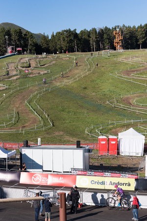 Vallnord, La Massana, Andorra. 17 July 2018. XCO MOUNTAIN BIKE MASTER WORLD CUP 2018, UCI, Mountain Bike World Cup MAsters 2018, Vallnord Andorra. 17/07/2018 Credit: Martin Silva Cosentino / Alamy Live Newsのeditorial素材