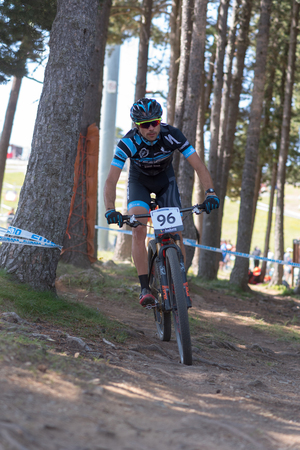 Vallnord, La Massana, Andorra. 17 July 2018. XCO MOUNTAIN BIKE MASTER WORLD CUP, XCO, Mountain Bike World Cup MAsters 2018 35 -  40 , Vallnord Andorra. 17/07/2018 Credit: Martin Silva Cosentino / Alamy Live Newsのeditorial素材