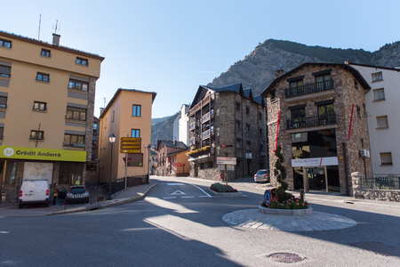 Cityscape in Autumn in Canillo, Andorra.のeditorial素材