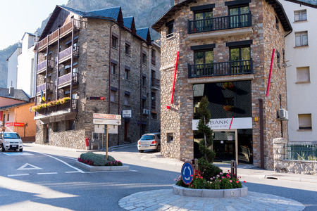Cityscape in Autumn in Canillo, Andorra.のeditorial素材