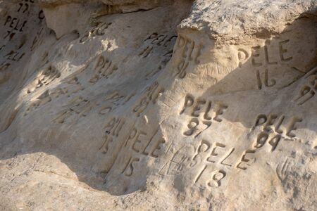 MARSAXLOKK, MALTA, May 06, 2019: People are enjoying sunny day at Saint Peter's pool near Marsaxlokk, Maltaのeditorial素材