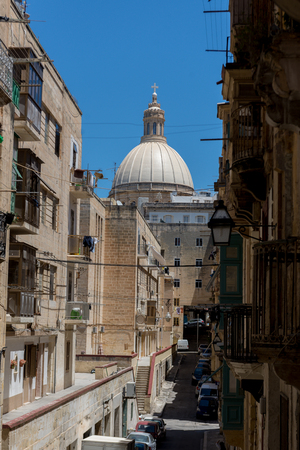 La Valleta, Malta : 2019 May 23 : Street of Valleta, Malta's capital. Cityscapein Sunny Day.のeditorial素材
