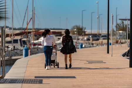 Sant Antoni de Portmany, Ibiza, Spain : NOV 8 2019 : Sunny day in the port of Sant Antoni de POrtmany, Ibiza, Spain.のeditorial素材