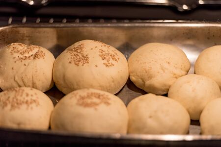 Home baking pies with fillings prepared in the electric oven.