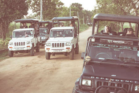 Udawalawe, Sri Lanka : 2019 November 21 :  Tourists doing the safari in the Udawalawe National Park on Sri Lanka.のeditorial素材