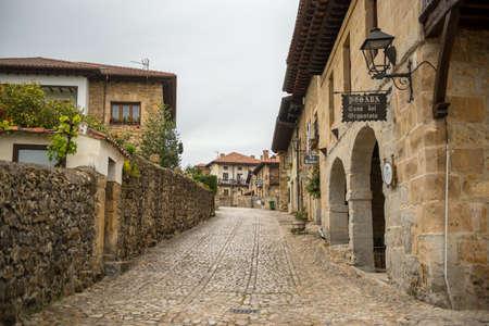 Santilana del mar, Sapin : 2019 may 09 Cloudy day in the Streets typical of old world heritage village of Santillana del Mar, Spainのeditorial素材