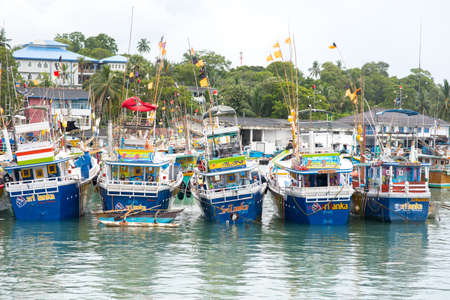 Tangalle, Sri Lanka : 2020 NOV 25 : POrt in the port in the Sunset in the beach of Tangalle, Sri...