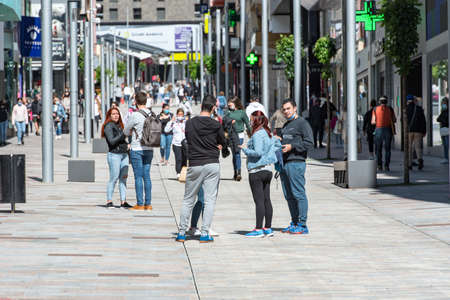 Andorra La Vella, Andorra : 2020 June 8 :   Open Shop in the in the Comercial Street named...