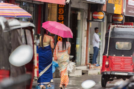Galle, Sri Lanka. 2019 Nov 19 : People on the main shopping street of Galle in the Southern Province of Sri Lanka.のeditorial素材