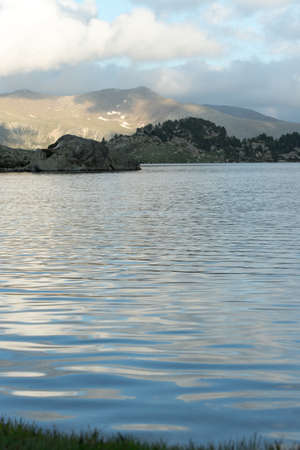 Landscape in Montmalus Lake in summer on Andorra.の写真素材
