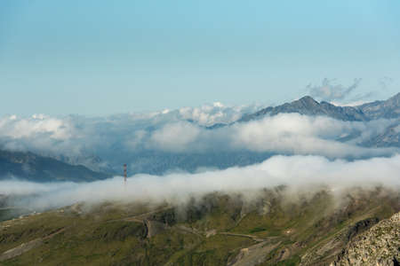 Landscape in Ski Station in summer on Grau Roig, Andorra.の写真素材