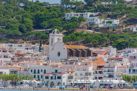 Port de la Selva, Spain: 9 July 2020: View of Port de la Selva, one of the most touristic villages of Costa Brava, on 9 July 2020, in Port de la Selva, Catalonia, Spain.のeditorial素材