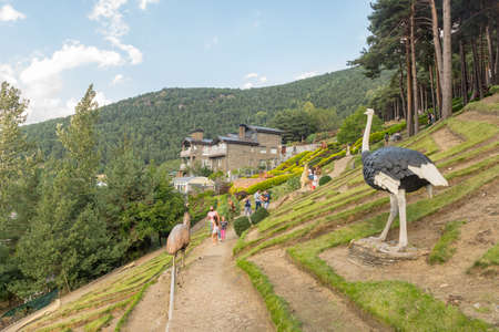 Juberri Sant Julia de Loria, Andorra: August 27 2020: Sculptures in Jardins de Juberri in summer...