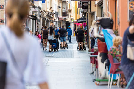 Lloret de Mar, Spain: 2020 2 Sept: Streets of Lloret de Mar after Covid 19 without international tourists in summer 2020のeditorial素材