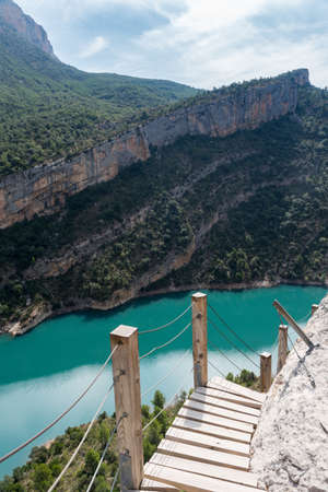 View of the Congost de Montrebei gorge in Catalonia, Spain.の写真素材